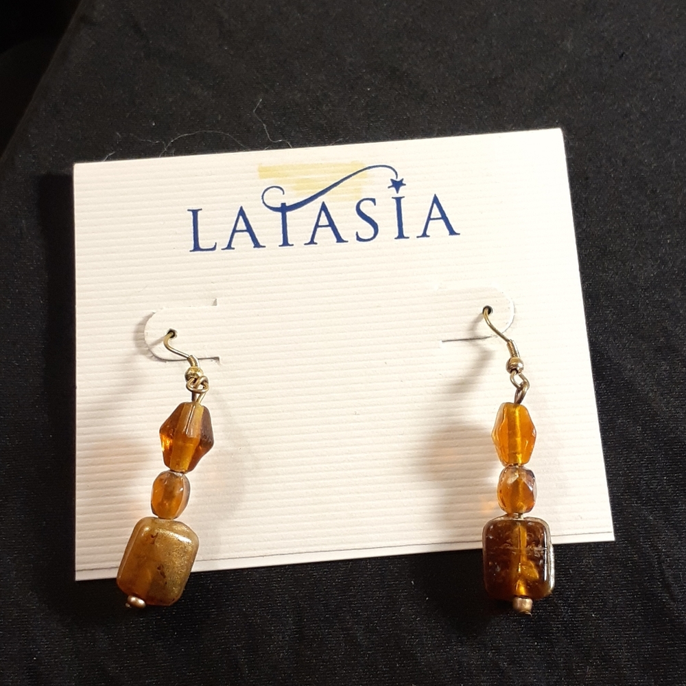 $7 Bundle add-on NWT Laiasia Amber Glass Bead Earrings